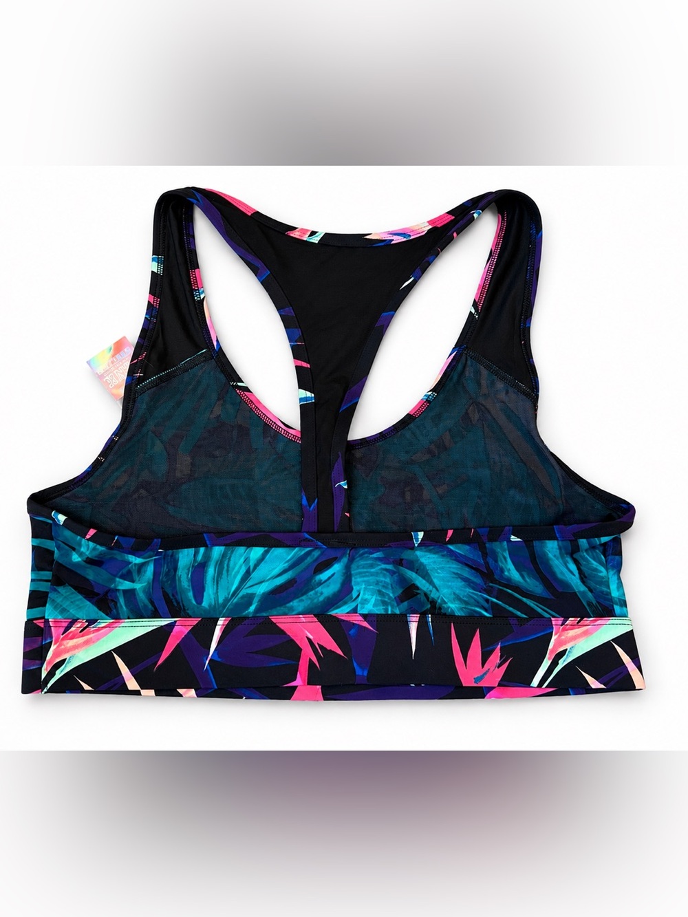 NWT VS PINK Ultimate Unlined Tropical Racerback Sports Bra Large - Picture 3 of 7